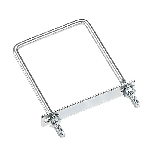 uxcell Square U-Bolts 3-1/2"(100mm) Inner Width 150mm Length Carbon Steel M8 with Nuts, Frame Plate, Round Washers