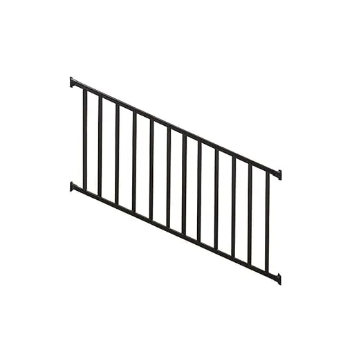 Weatherables Stanford Railing Kit – Aluminum Indoor & Outdoor Stair Railing Kit for Concrete Steps or Wooden Stairs, Made with Durable & Low-Maintenance Black Powder-Coat Finish (36 in. H x 6 ft. W)