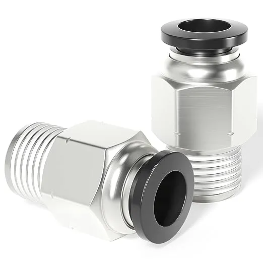 TAILONZ PNEUMATIC Male Straight 1/4 Inch Tube OD x 1/8 Inch NPT Thread Push to Connect Fittings PC-1/4-N1 (Pack of 20)