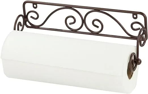 Home Basics Bronze Wall Mounted Paper Towel Holder 12 x 3 x 5 inches