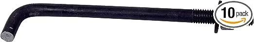 Hillman 260394 1 1 1 3/4 x 10-Inch Anchor Bolt, 10-Pack