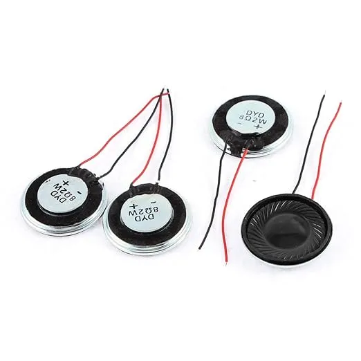 uxcell a15080600ux0275 Metal Shell Round Internal Magnet Speaker 2W 8 Ohm (Pack of 4)