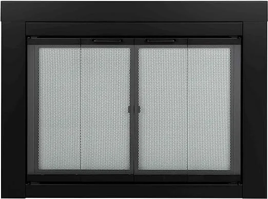 Pleasant Hearth AT-1002 Ascot Fireplace Glass Door, Black, Large