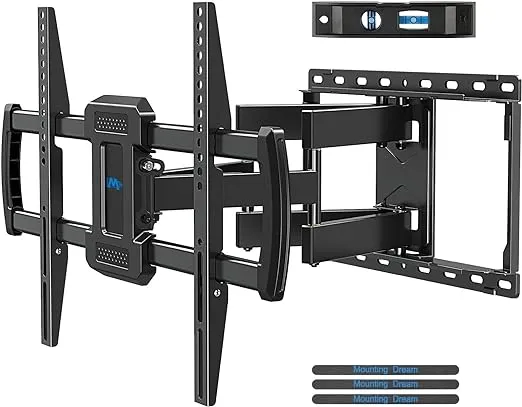 Mounting Dream TV Wall Mount, UL Listed Full Motion Mount Bracket for 42-84 Inch Flat Screen TVs, Swivel Articulating Dual Arms, Max VESA 600x400mm, 100 LBS Loading, Fits 16 Inches Wood Studs, MD2296