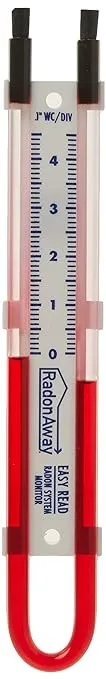 RadonAway 50018 Easy Read Manometer, Red