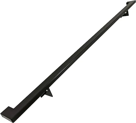 Urban Contemporary Aluminum Complete Handrail Grab Bar Set, Brackets Included, Black Powder Coated Finish (5 Foot Handrail Set)