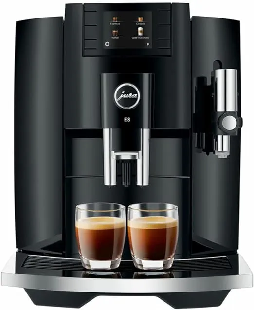 Jura E8 (NAA) 4th Gen Automatic Coffee Machine (Piano Black)