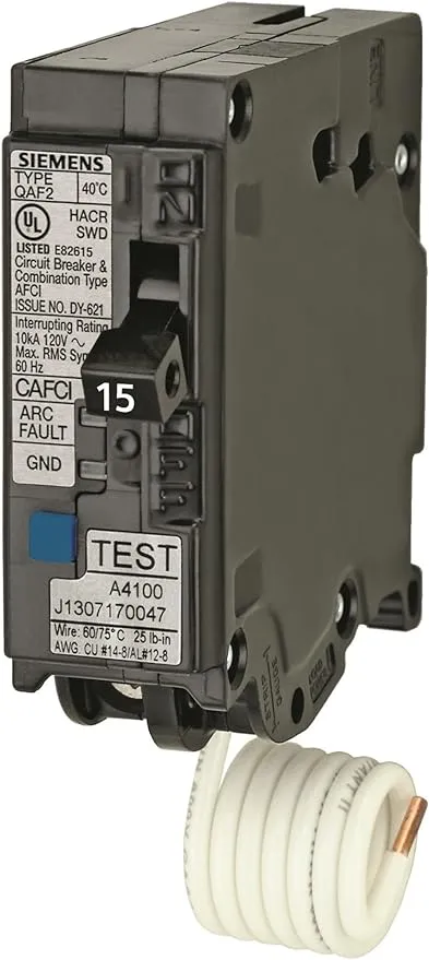 Siemens QA115AFCP 15-Amp Single Pole 120-volt Plug On Combination AFCI Breaker