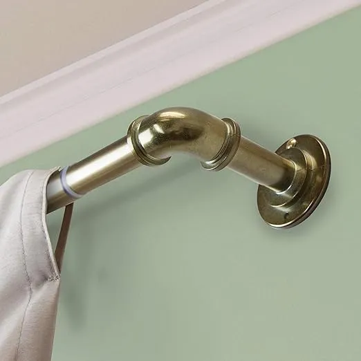 Rod Desyne BOT100-484 1 inch Blackout Curtain Rod, 48-84 inch, Antique Brass