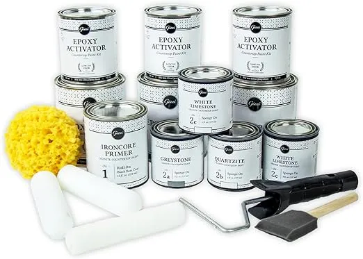 Giani Granite Countertop Paint Kit 2.0 Epoxy Topcoat (White Diamond)