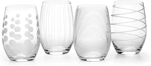 Mikasa 5095528 Cheers Stemless Wine Glass, 17-Ounce, Set of 4, Clear