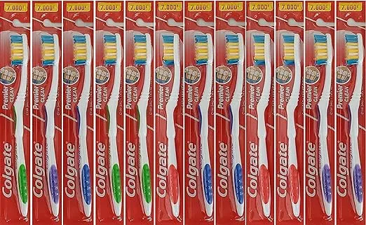 Colgate Premier Clean Bi-level Bristles Toothbrush, Firm, 12-pieces