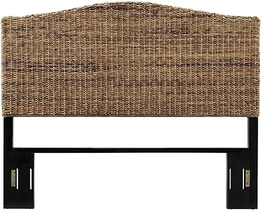 Crosley Furniture Serena Handwoven Natural Fiber Rattan Bed Headboard, Banana Leaf, Queen