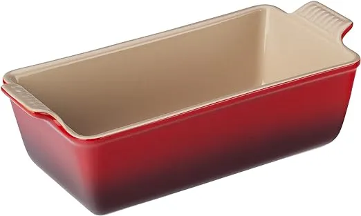 Le Creuset Stoneware Heritage Loaf Pan, 9" x 5" x 3" (1.5 qt.), Cerise