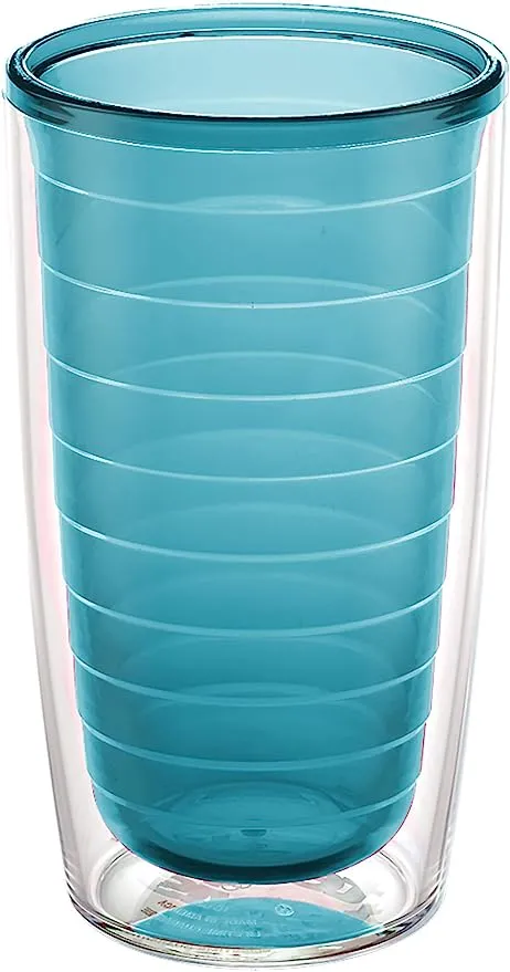 Tervis Clear & Colorful Tabletop Made in USA Double Walled Insulated Tumbler Travel Cup Keeps Drinks Cold & Hot, 16oz, Blue Moon