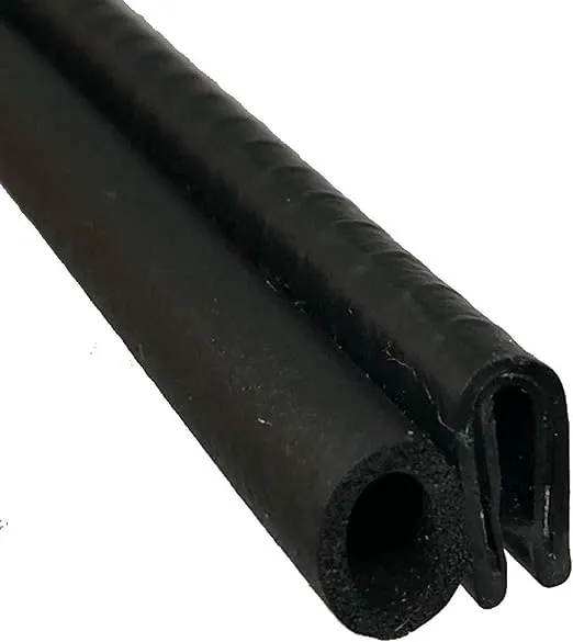 Trim Seal with Side Bulb | PVC Plastic Trim with EPDM Rubber Bulb Seal – Fits 1/16” Edge, 3/8” Bulb Seal Diameter (13 Feet)
