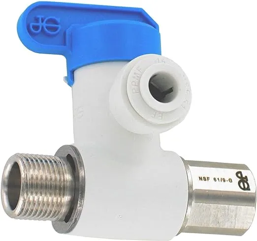 John Guest Speedfit 3/8 x 3/8 x 1/4 Inch Angle Stop Adapter Valve, Push to Connect Plastic Plumbing Fitting, ASVPP1LF