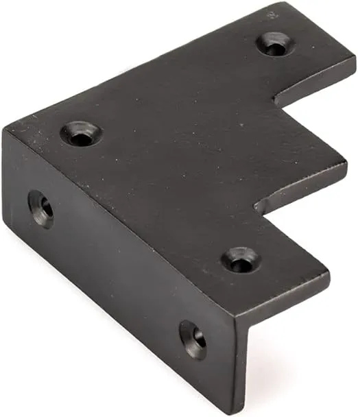 Richelieu Hardware BP954278900 2 15/16-inch (75 mm) Rustic Decorative Forged Iron Corner Bracket for Barn Door, Matte Black Finish, 1.0 Count
