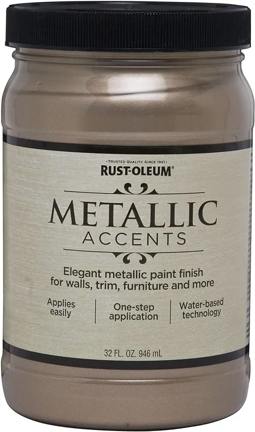 Rust-Oleum 253601 Metallic Accents Paint, Quart, Champagne, 32 Fl Oz (Pack of 1)