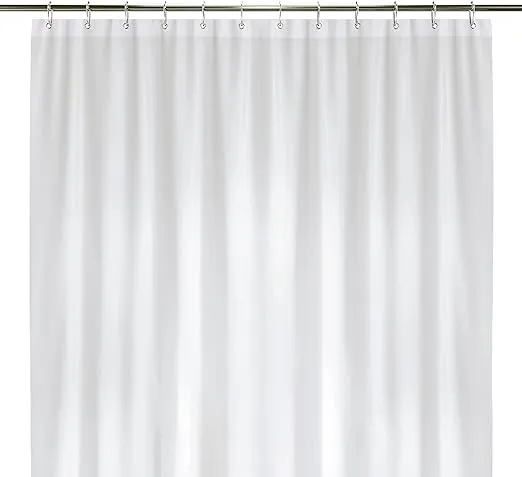 LiBa Bathroom Shower Curtain - Waterproof Plastic Shower Curtain Premium PEVA Non-Toxic with Rust Proof Grommets White 8G Heavy Duty Bathroom Accessories 72x96