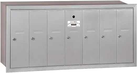 Salsbury Industries 3507ARU Recessed Mounted Vertical Mailbox with 7 Doors and USPS Access, Aluminum