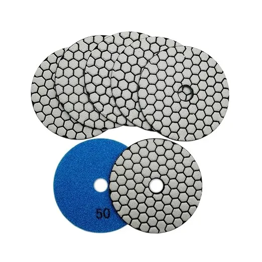 SHDIATOOL 4 Inch Dry Diamond Polishing Pads Grit 50 Diamond Sanding Pads Grinding Pads for Granite Marble Stone 7Pcs