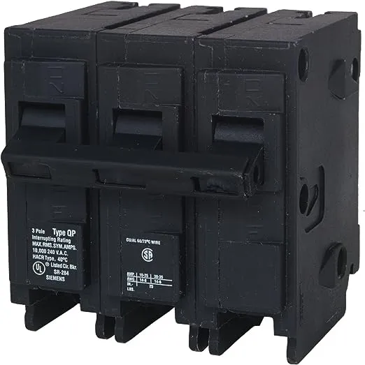 SIEMENS Q315 15-Amp 3 Pole 240-Volt 10-Kaic Circuit Breaker