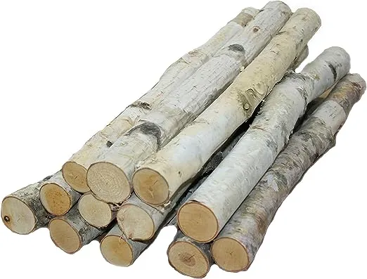 Wilson Decorative White Birch Logs, Natural Bark Wood Home Décor (Set of 12) - 15.5"-17.5" in Length 1"-1.5" Dia.