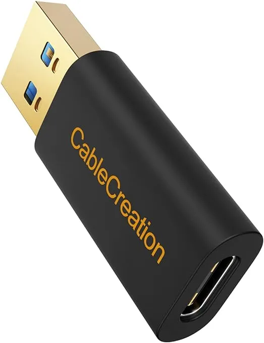 CableCreation USB C Female to USB Male Adapter USB to USB C Adapter, USB 3.1 5Gbps USB C to A Adapter Female for Laptops Logitech StreamCam VR Link Adapter for Charging