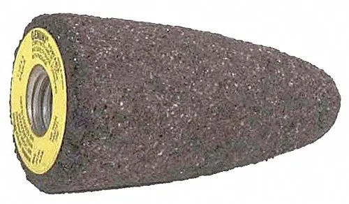 Norton 1-3/4" Grinding Cone, 3" Thickness, Aluminum Oxide, 24 Grit, 5/8-11 Arbor Size