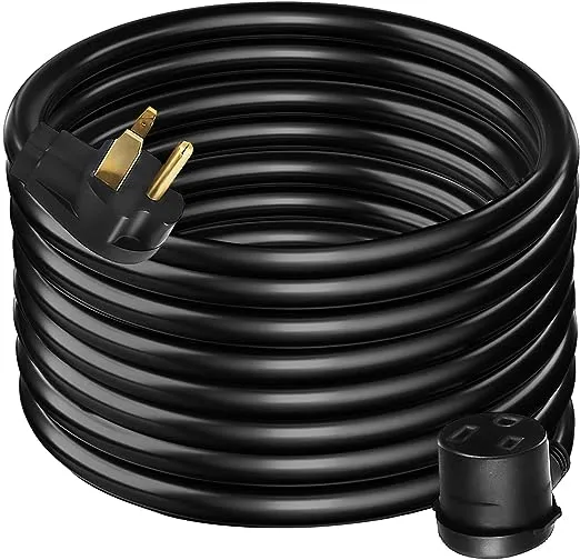 VEVOR Extension Cord, 50ft 250 Volt, 10 Gauge Heavy Duty Outdoor Welder Extension Cord with 10 Awg 3 Prong, 50 Amp Power Extension for Welding Machines, NEMA 6-50 Plug, ETL Approved, Black