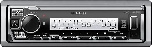 KENWOOD KMR-M332BT Car & Marine Stereo - Single Din, Bluetooth Audio, USB MP3, Aux in, AM FM Radio SiriusXM Ready, Weatherproof, Multi Color Illumination