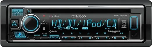 KENWOOD KDC-X705 Single DIN CD Receiver with Bluetooth, HD Radio, Alexa Built-in Spotify and Pandora Link for iPhone or Android Phones, SiriusXM Read, (3) 5Volt Pre-Outs