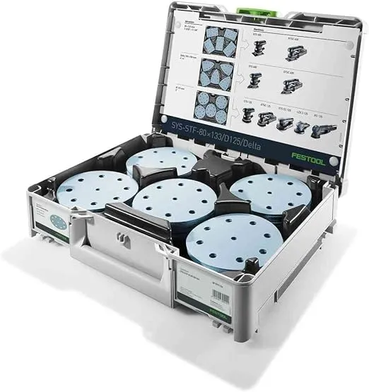 Festool 577126 Systainer³ Granat 5-Inch (125mm) Diameter Abrasive Assortment