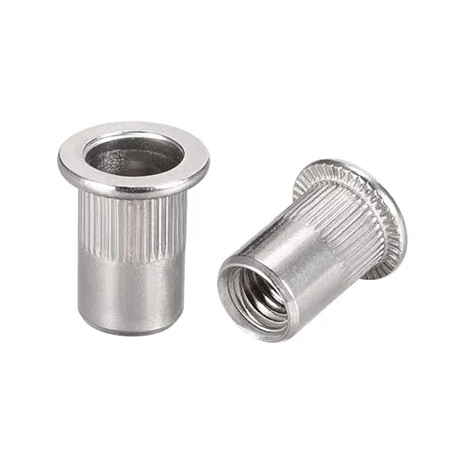 uxcell M8 304 Stainless Steel Rivet Nuts Flat Head Insert 20 Pcs