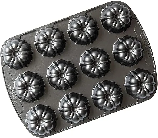 Nordic Ware Brownie Bundt Pan, 3.75 Cup Capacity, Graphite