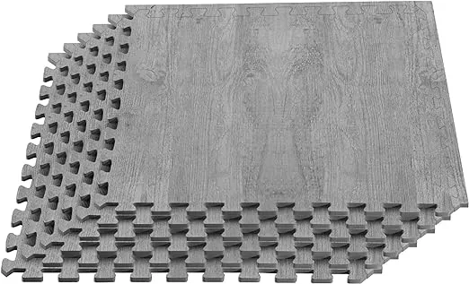 Forest Floor Farmhouse 3/8 Inch Thick Printed Foam Tiles, Premium Wood Grain Interlocking Foam Floor Mats, Anti-Fatigue Flooring – Stylish Flooring Solution