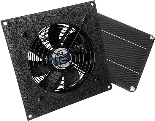 coolerguys Small Solar Powered Waterproof Fan Kit for Small Chicken Coops, Greenhouses, Doghouses, Sheds, And Other Enclosures