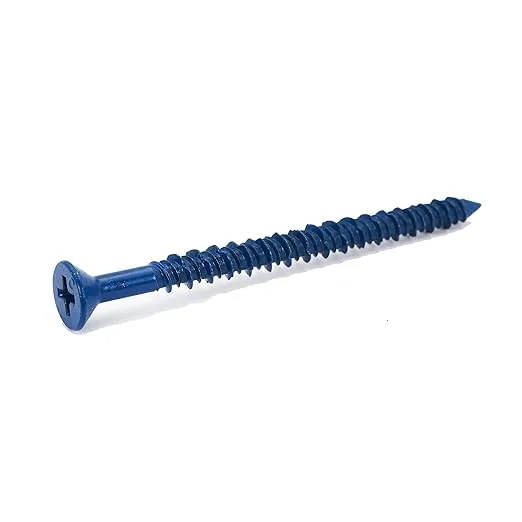 CONFAST 3/16" x 2-3/4" Blue Flat Phillips Concrete Screw Anchor with Drill Bit for Anchoring to Masonry, Block or Brick (100 per Box)