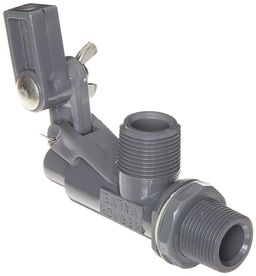 Kerick Valve PT75SS PVC Float Valve, Tank Mount, 37 gpm at 60 psi, 3/4" NPT Male
