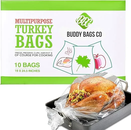 Multipurpose Turkey Oven Bags - Made in USA - 19" x 24.5" - 10 Pack