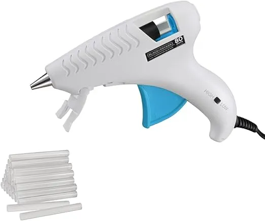 BLACK+DECKER Hot Glue Gun Kit, White (BDHT70001)