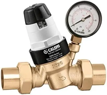 Caleffi 535951HA 535H Series Reducing Valve ASSE 1003, 3/4" Sweat w/Pressure Gauge