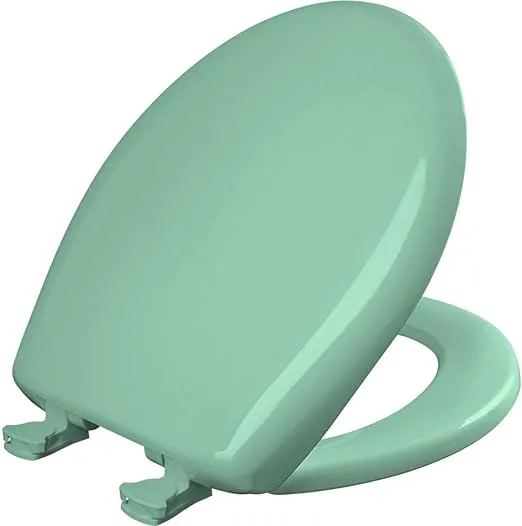 Bemis 200SLOWT 165 Toilet Seat will Slow Close, Never Loosen and Easily Remove, ROUND, Plastic, Mint Green