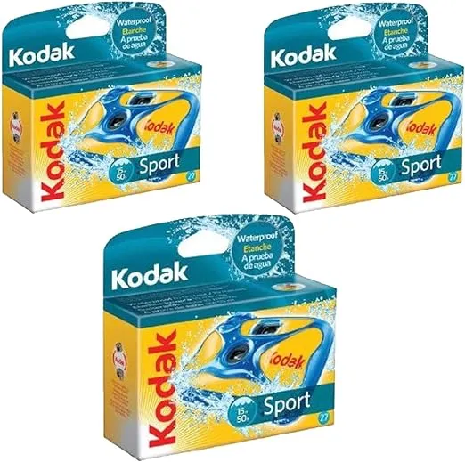 Kodak Sport Underwater Single-Use Disposable Camera with 800 Speed 27-Exposure Film (3-Pack)