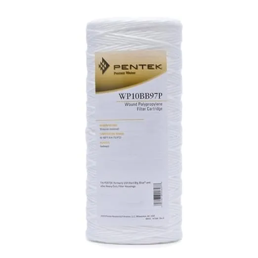 Pentair Pentek WP10BB97P Big Blue Sediment Water Filter, 10-Inch, Whole House Polypropylene String-Wound Filter Cartridge, 10" x 4.5", 10 Micron,White