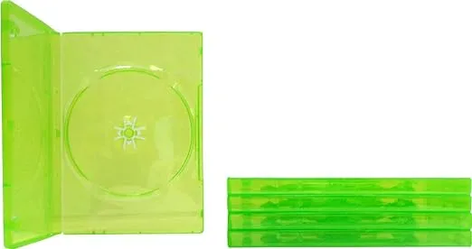 (5) Empty Standard Translucent Green Replacement Games Cases - Compatible With XBox 360 - #VGBR14XBOX