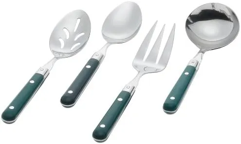 Ginkgo International Le Prix 4-Piece Stainless Steel Hostess Serving Set, Green