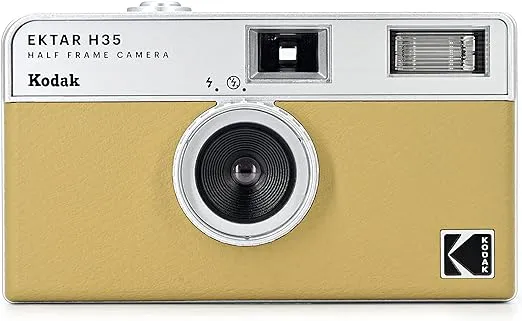 KODAK EKTAR H35 Half Frame Film Camera, 35mm, Reusable, Focus-Free, Lightweight, Easy-to-Use (Sand) (Film & AAA Battery are not Included)