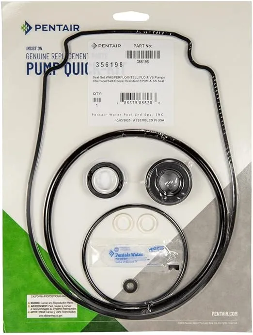 Pentair 356198 Seal Set, Whisperflo, Intelliflo